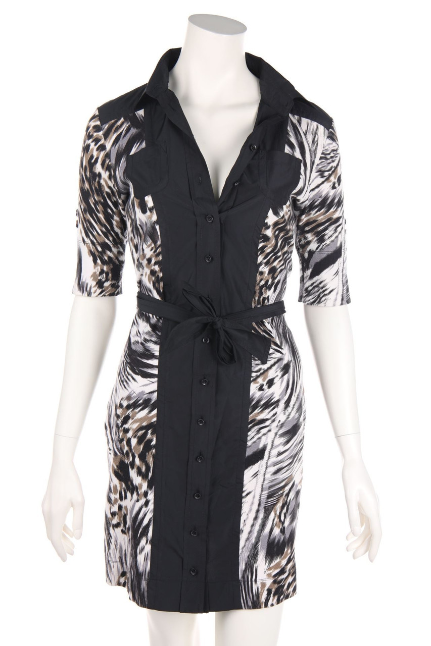 MARC CAIN SPORTS - Shirt Dress, Jersey with Animal Print - D 40