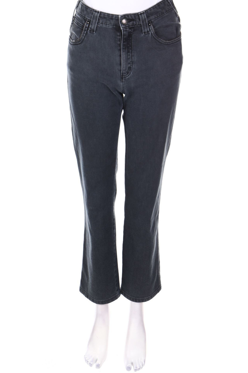 AJ ARMANI JEANS - Used Look Straight Cut Jeans mit Logo-Patch mit Logo-Plakette - S