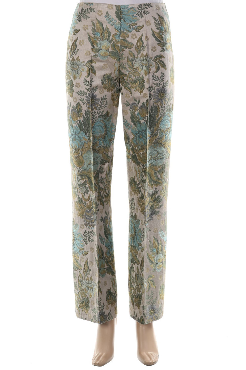 MASSIMO NANNI - Hose aus Jacquard mit floralem Muster mit Metallic-Effekt - D 34