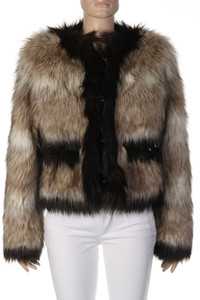 Lanvin x H&M - Fake Fur-Jacke mit Schmuck-Knöpfen - D 38