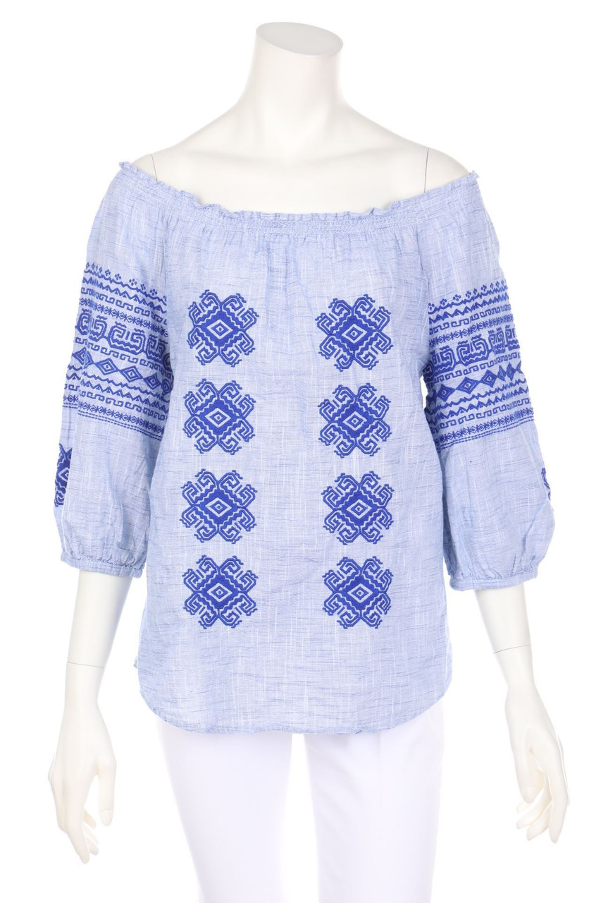 CHRISTOPHE SAUVAT - Ethno-Bluse mit 3/4-Ärmel mit Stickereien - M