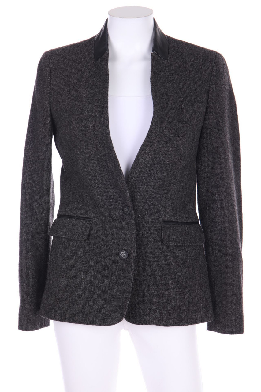 Massimo Dutti - Blazer mit Kunstleder-Details - D 38