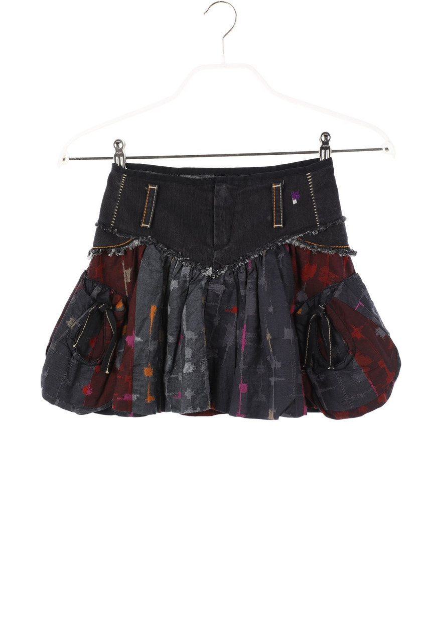 MARITHÉ+FRANÇOIS GIRBAUD - skirt with Fringes with Logo Patch - 128