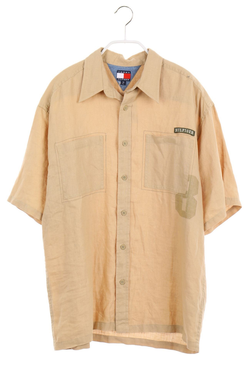 TOMMY HILFIGER - Shortsleeve-shirt, Linen with Logo Application - 176