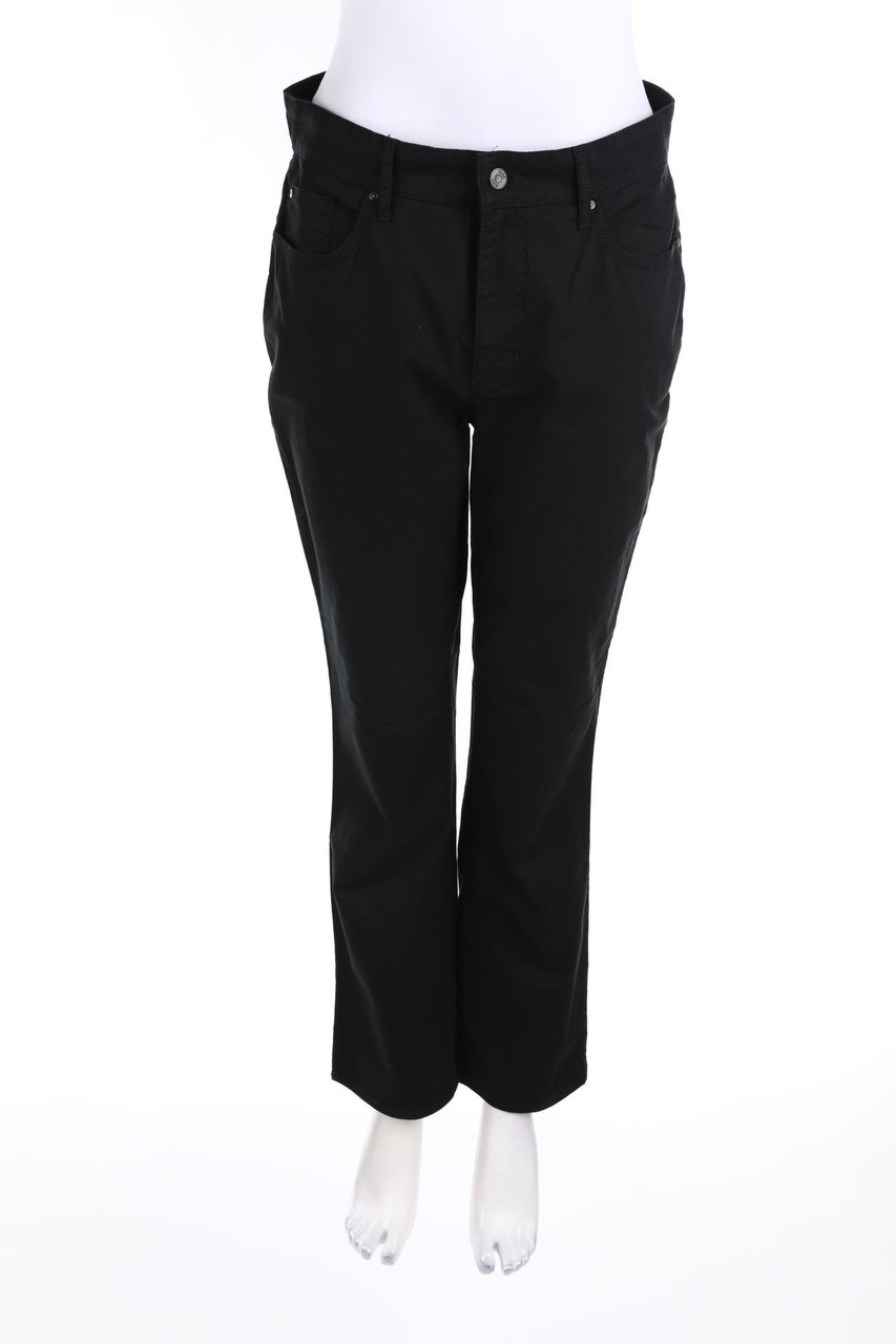 MAC - High Waist-Hose mit Logo-Patch mit Strass-Steinen - L
