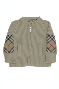BURBERRY - Strickjacke aus Baumwolle mit Elbow Patches - 86