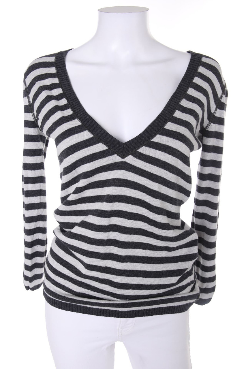 POLO JEANS COMPANY - Strick-Baumwoll-Pullover mit tiefem Ausschnitt - M