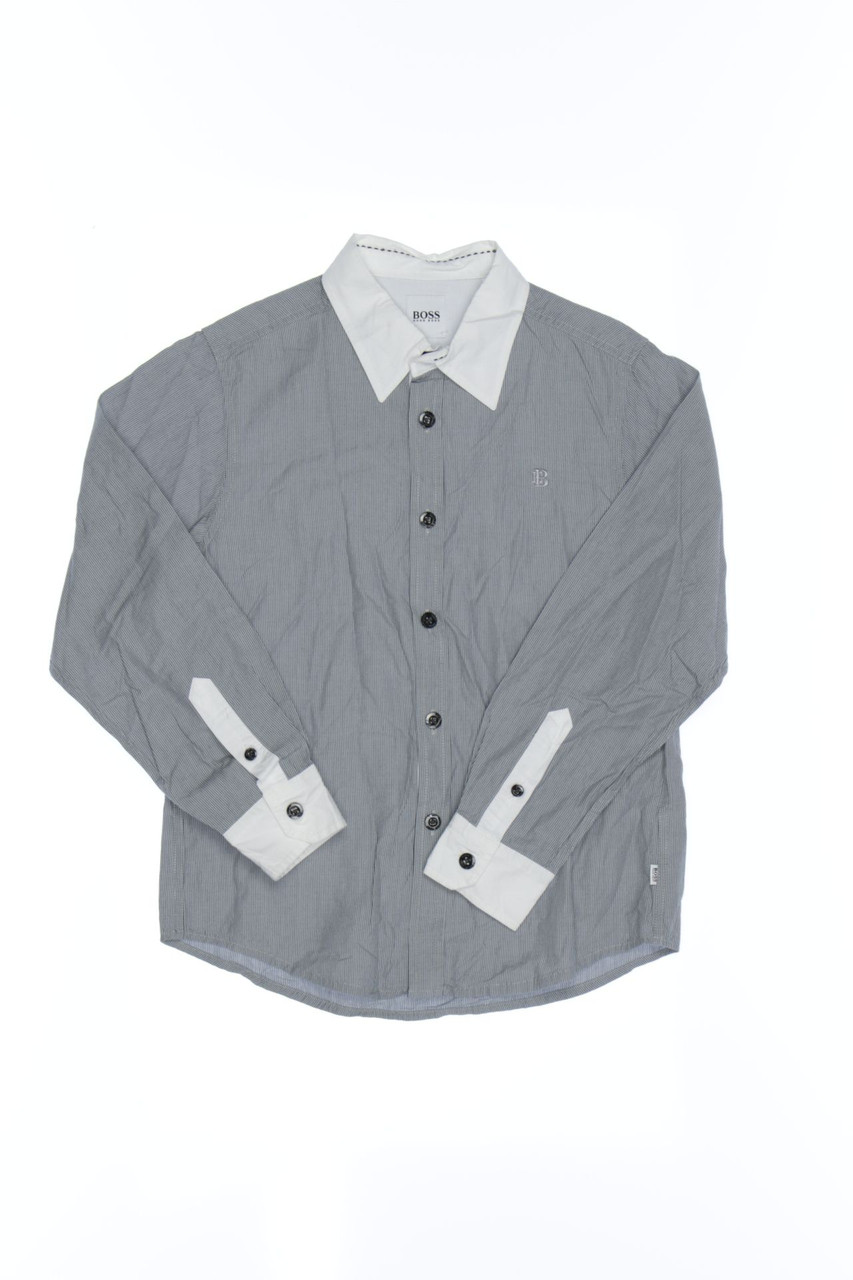 BOSS HUGO BOSS - Stripe shirt, Cotton with Logo-Stitching - 128