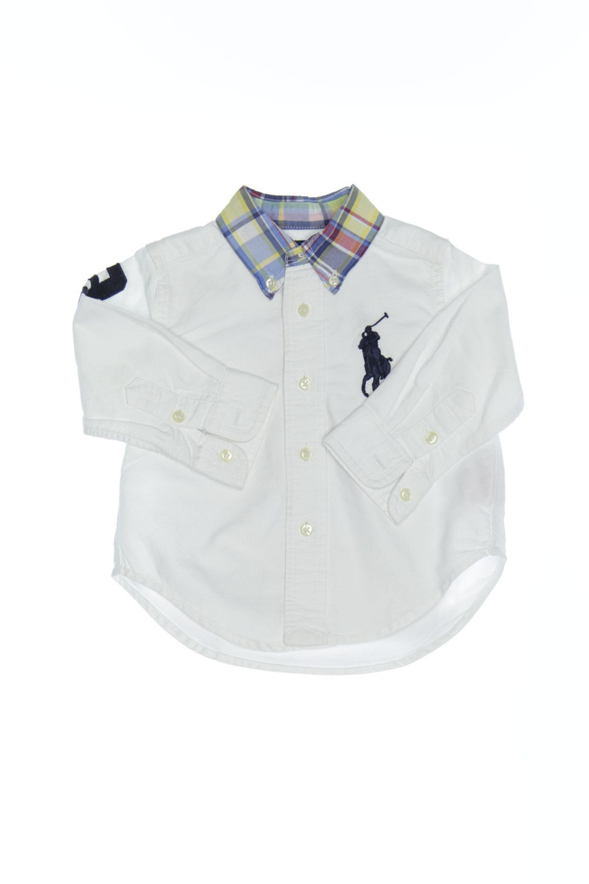 RALPH LAUREN - shirt, Cotton with Logo-Stitching - 80