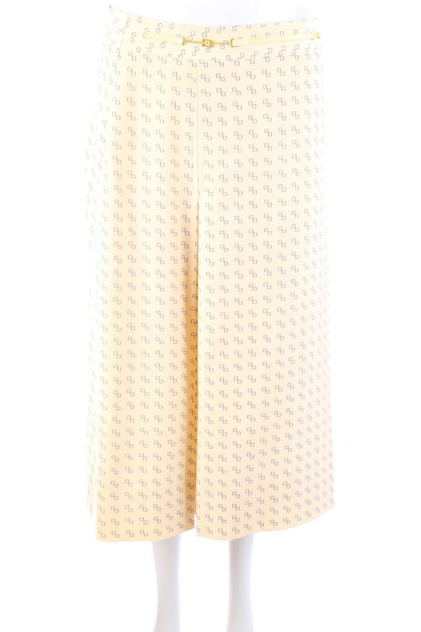 CELINE - Vintage-60s-Midi Skirt with Logo Badge - XL