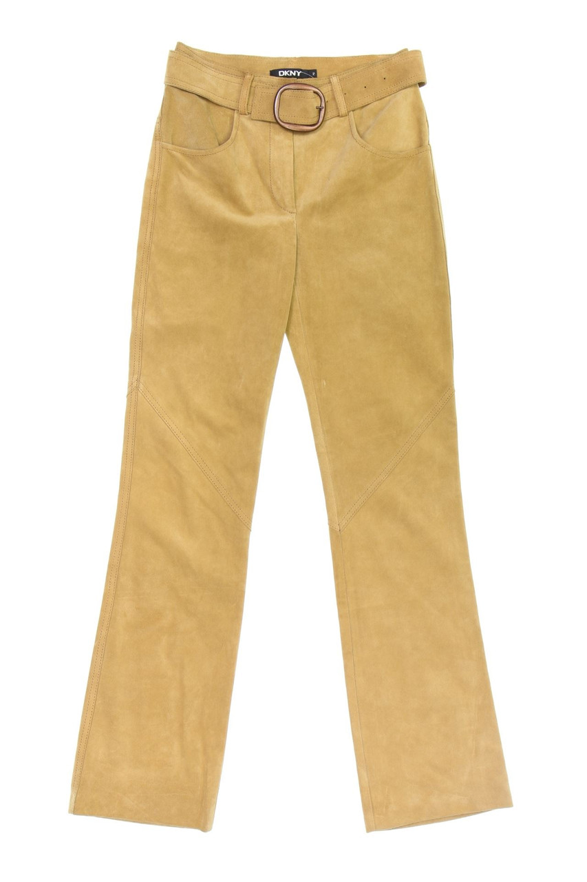 DKNY - Echt-Leder-Hose aus echtem Leder mit Gürtel - D 32