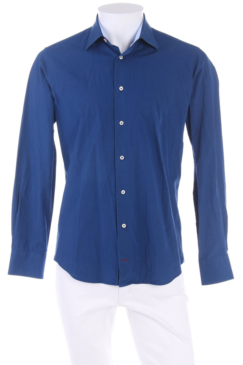 TOMMY HILFIGER TAILORED - klassisches Hemd mit Logo-Stickerei - S