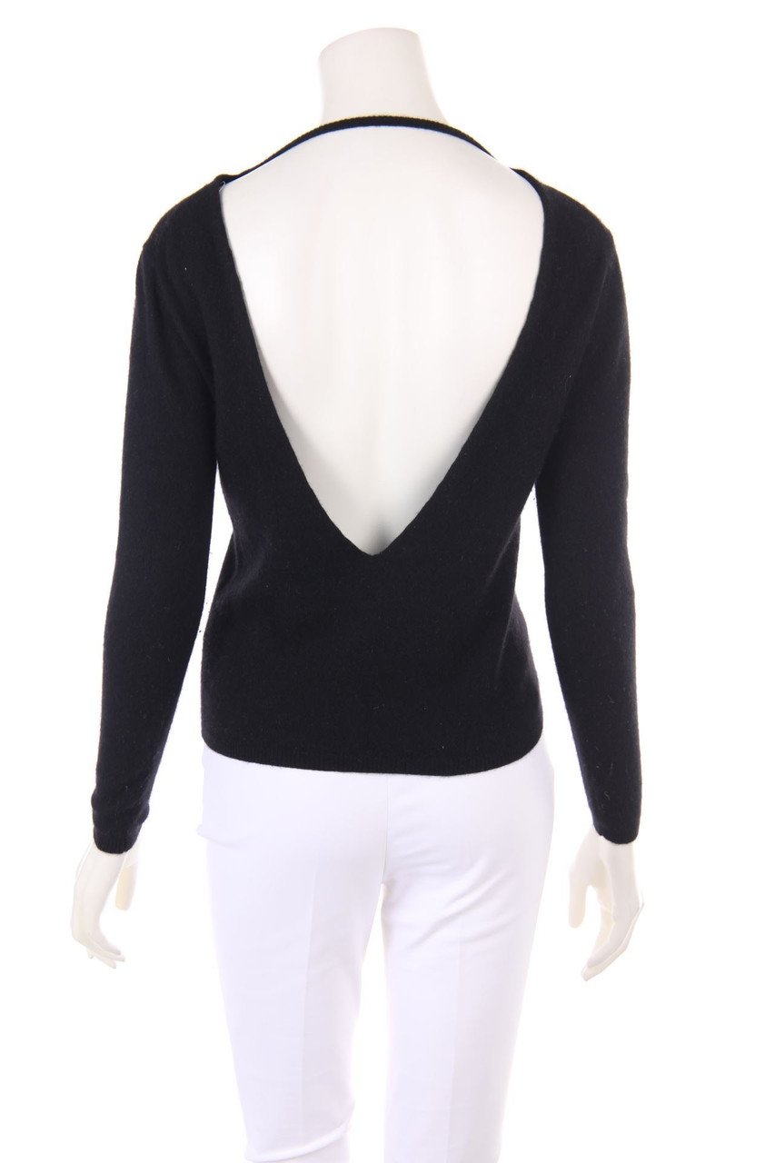 maje - Strick-Pullover mit Kaschmir mit Rückenausschnitt - D 36-38