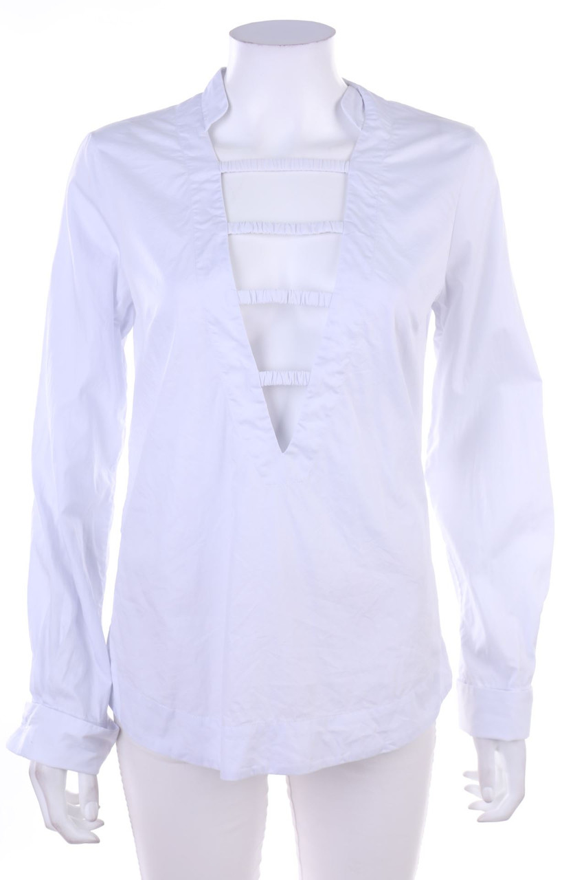 SOPHIA NUBES - Blouse with Deep Plunge Neckline - S