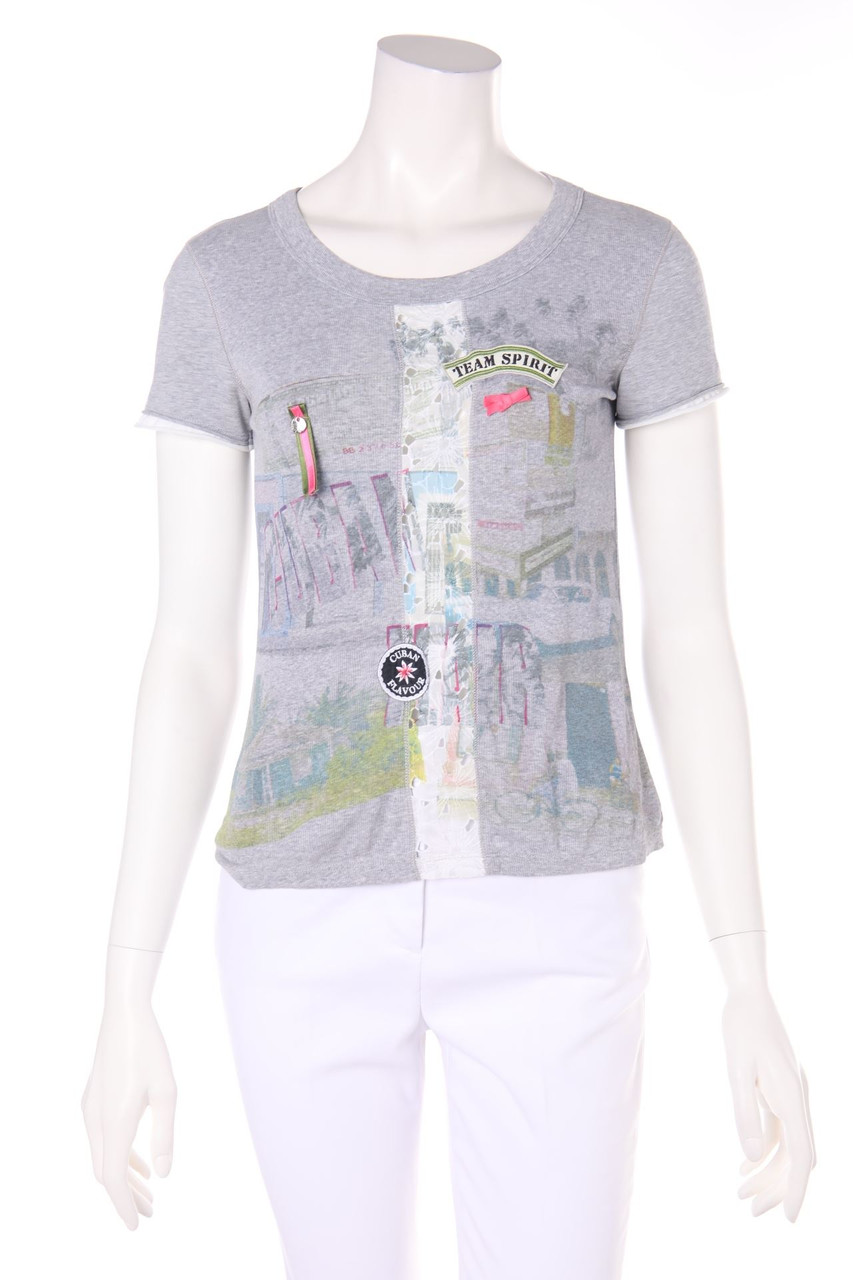 MARC CAIN SPORTS - Kurzarm-Shirt mit Applikationen - S