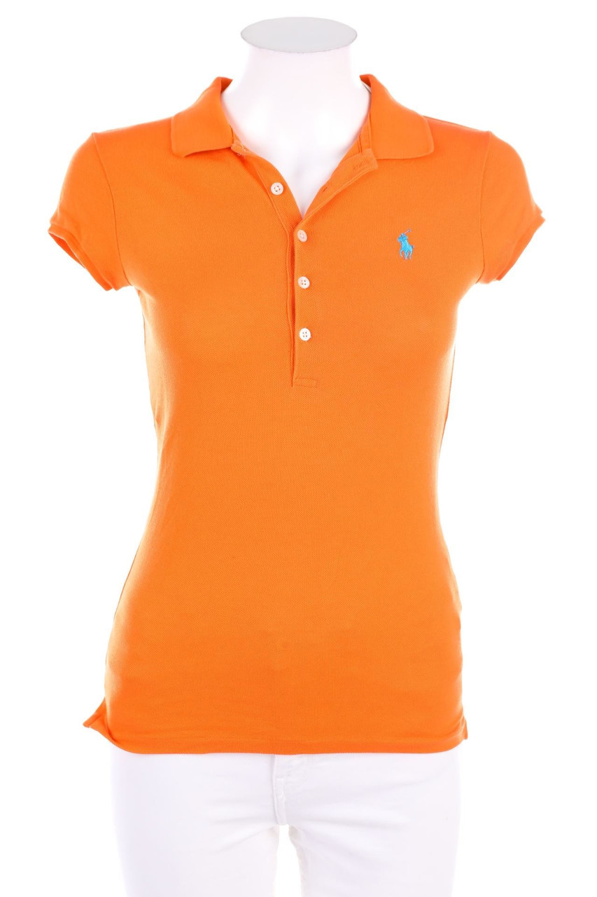 RALPH LAUREN - polo shirt, Cotton with Logo-Stitching - XS