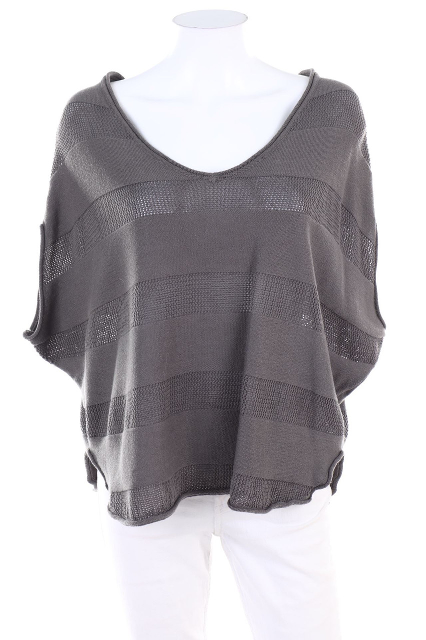 BARNEYS NEW YORK - Kurzarm-Batwing-Pullover mit Lochstrick-Details - D 34-36