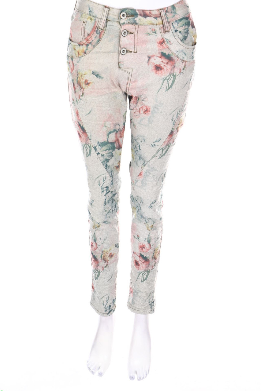 Please - skinny jeans with floral print with Logo Plaque - XS