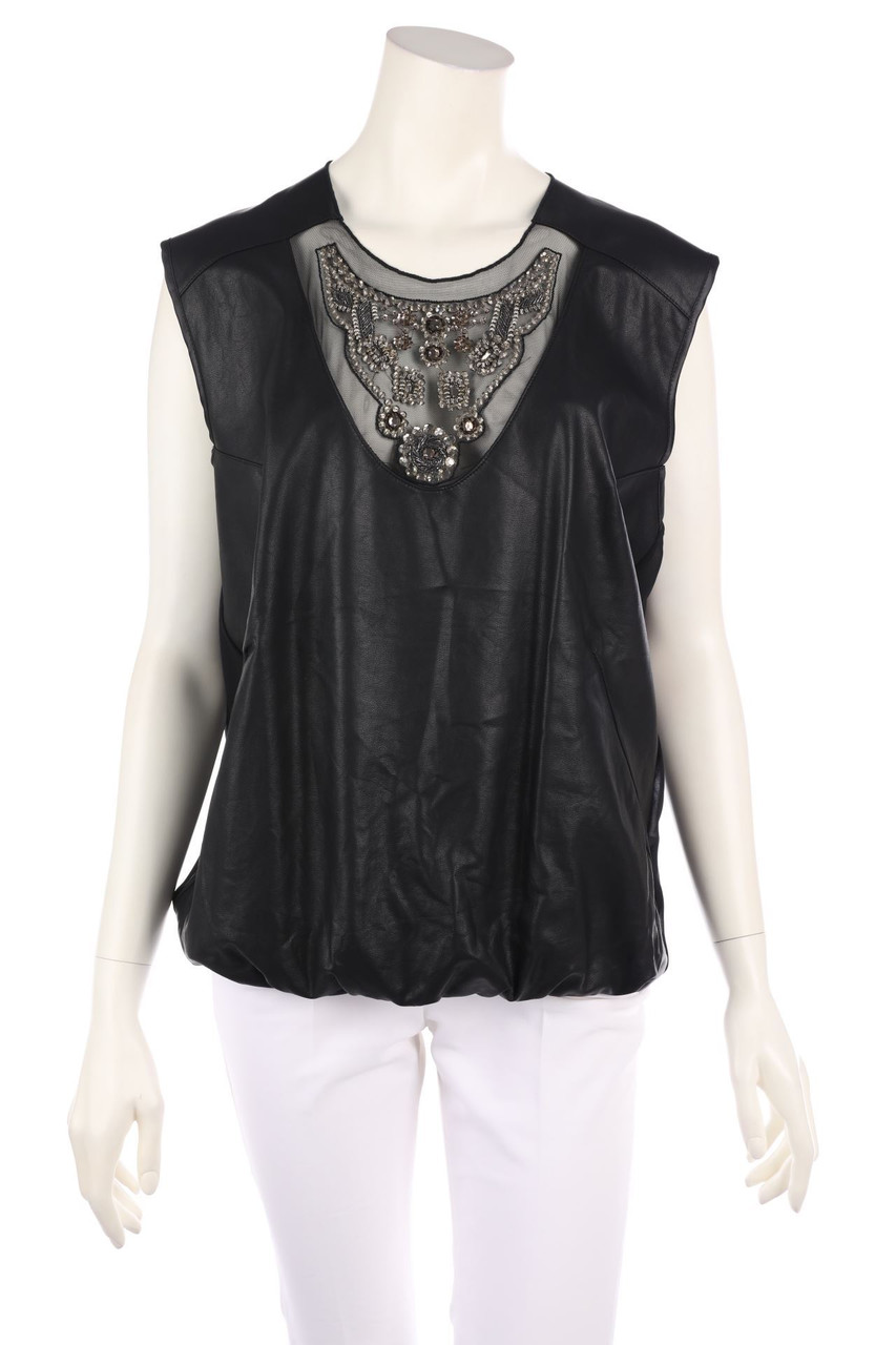 JIJIL - Faux Leather-Top with Jewelry Stones - D 46