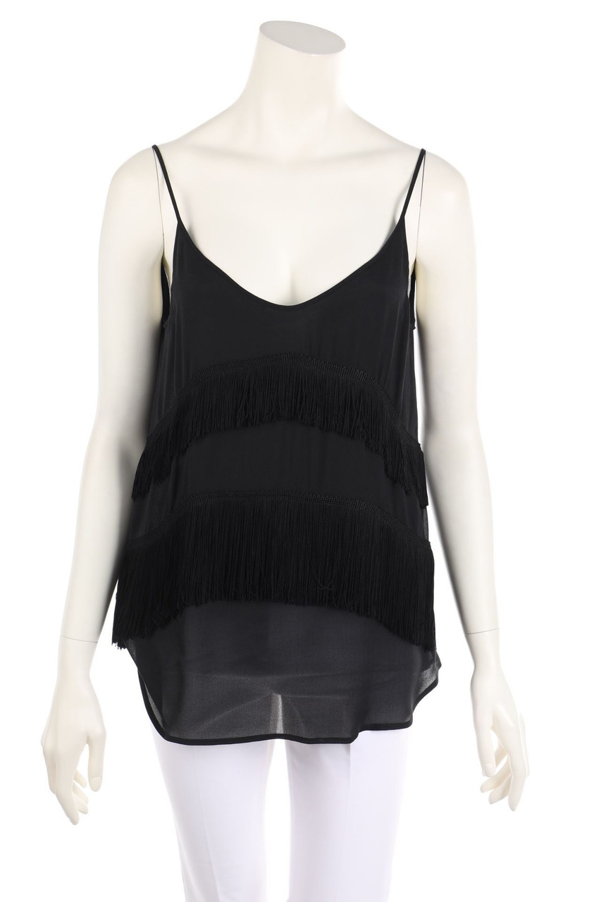 RENÉ LEZARD - Top aus Seide mit Fransen - D 36