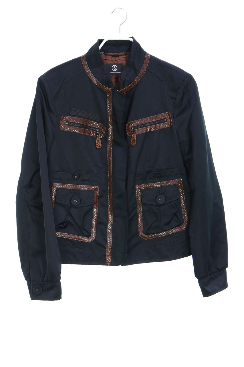 SÔNIA BOGNER - Blouson-Jacke aus Seiden-Mischung mit Leder-Details - D 38