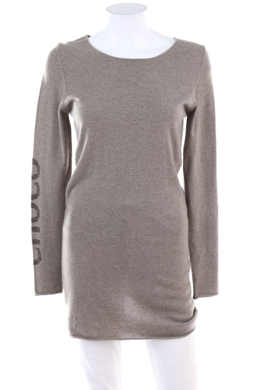 ALLUDE - Long-Strick-Pullover aus 100% Kaschmir mit Strass-Steinen - D 34