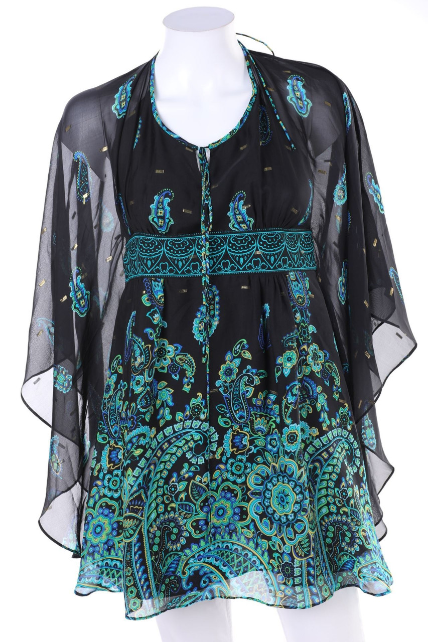 tibi NEW YORK - Tunic Blouse made of Silk with Metallic Effect - D 38-40