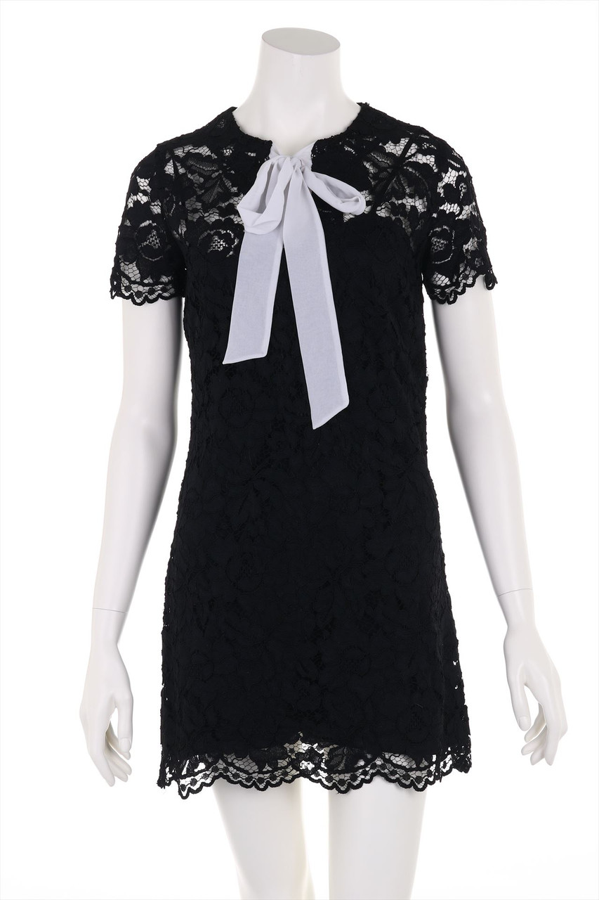 sandro PARIS - Lace Dress, Lace with Bow - D 36