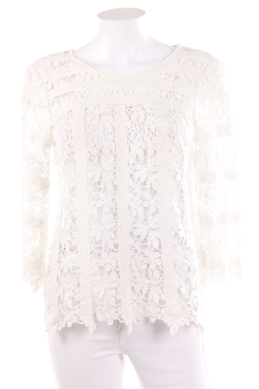 Massimo Dutti - Blouse, Lace with Cropped Sleeves - D 38-40