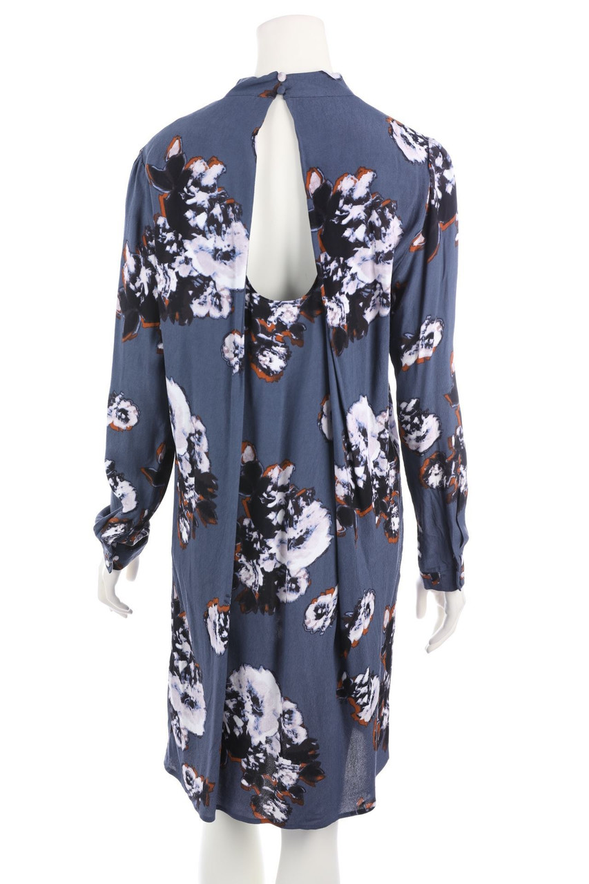 YAS - Print-dress, Layer Look with Deep Back Neckline - L