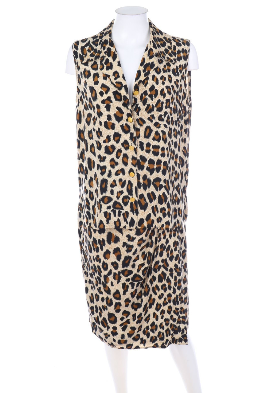 Elégance Paris - Combination made of Silk with Leo Print - D 38