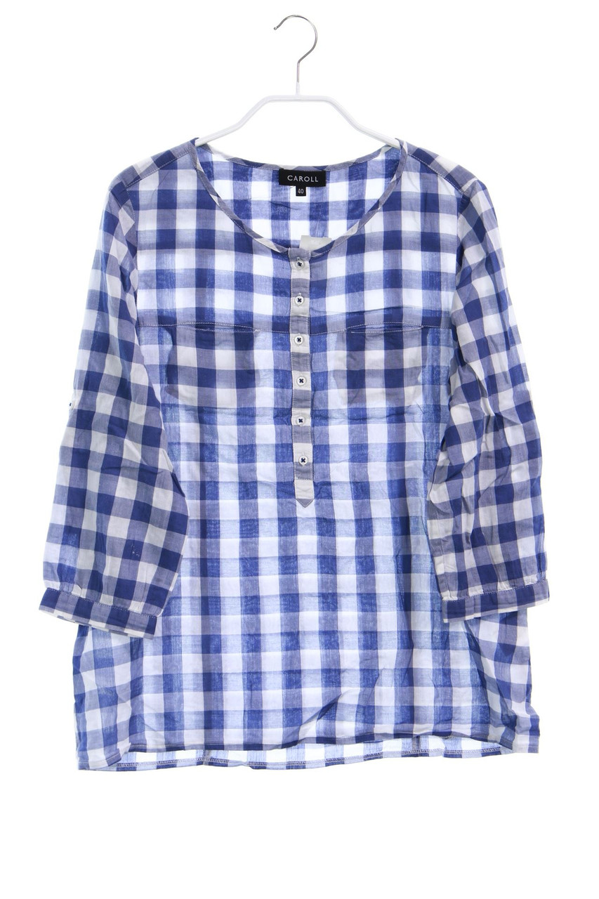CAROLL - Karo-Bluse mit 3/4-Ärmel - D 40