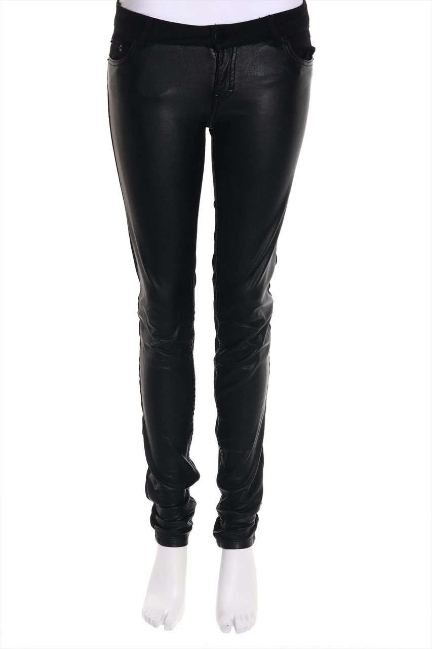 maje - Hose mit Kunstleder-Details - D 34