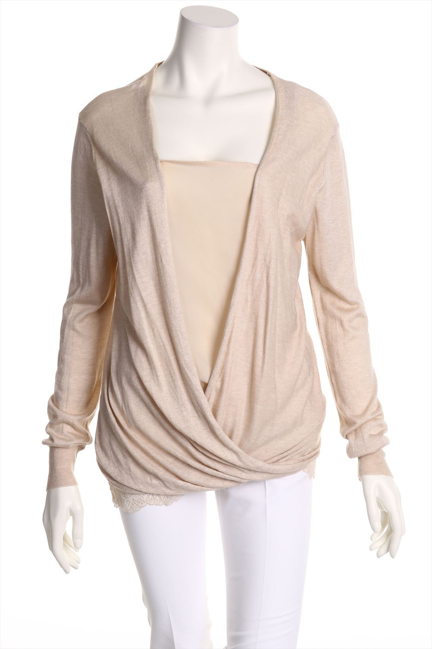 MARELLA - Strick-Pullover im Layer Look mit Spitze - L