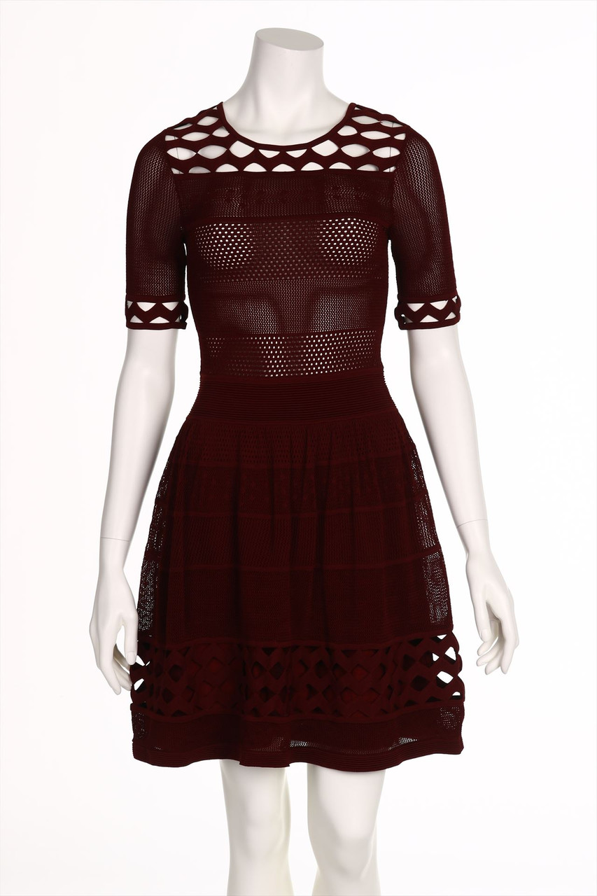 sandro PARIS - Strick-Strickkleid aus Viskose-Mix mit Cut-outs - D 34