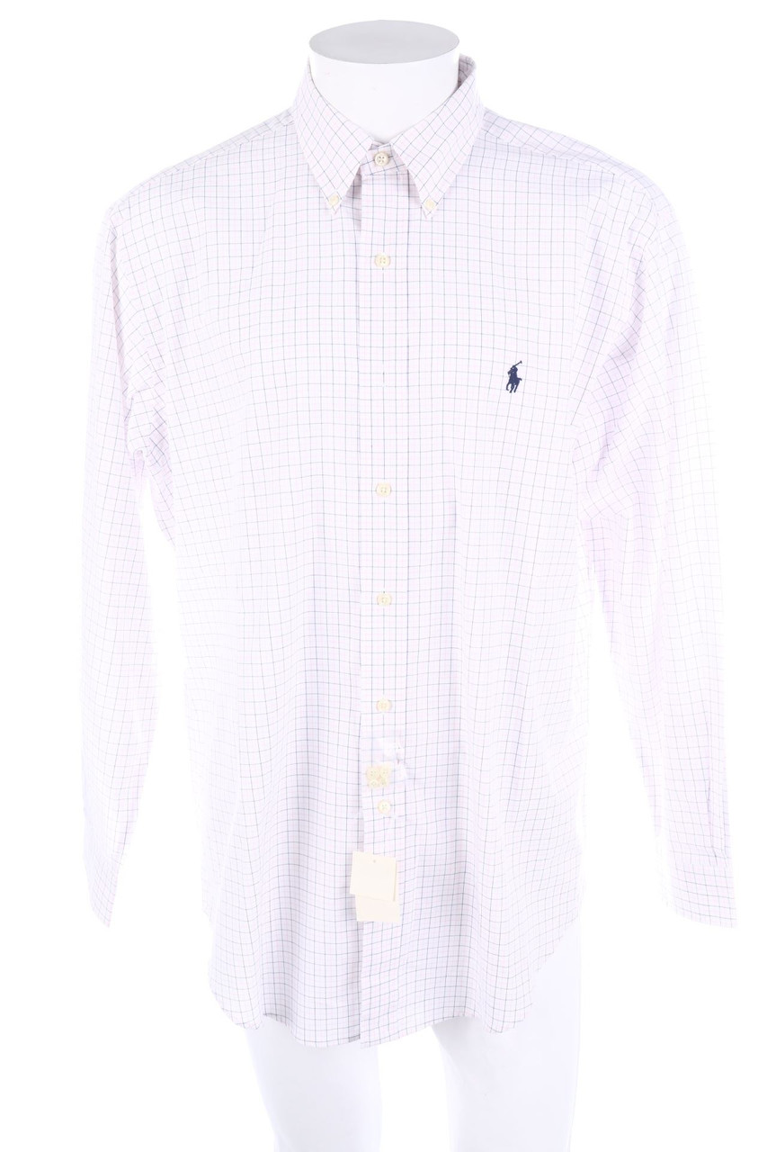 RALPH LAUREN - kariertes Button-down-Hemd mit Logo-Stickerei - 41