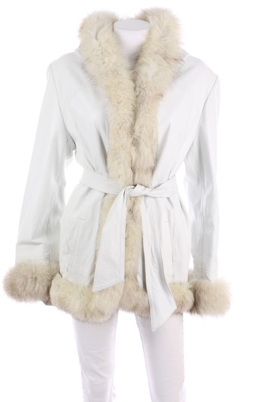 Genny - Vintage-Real Leather Jacket with Real Fur Trim - D 52