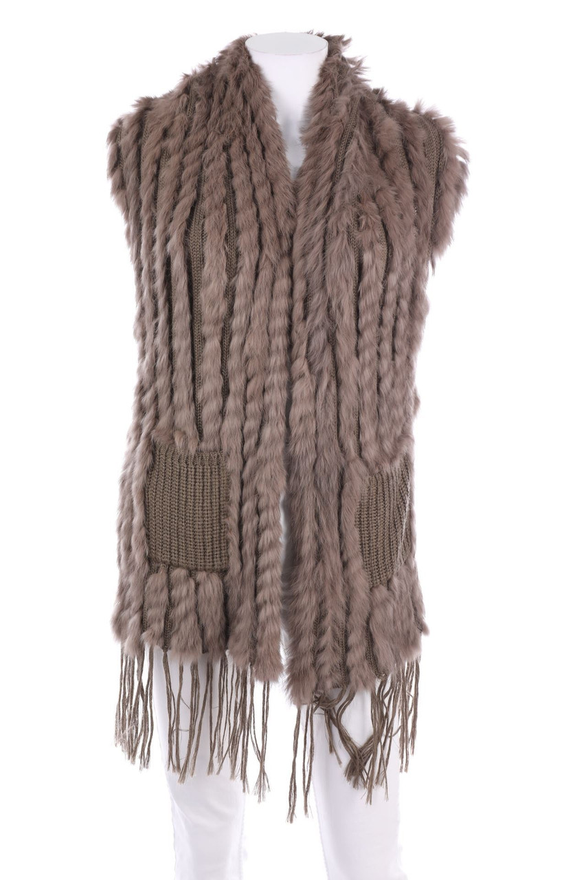 No Label - Gilet with Real Fur Trim - M