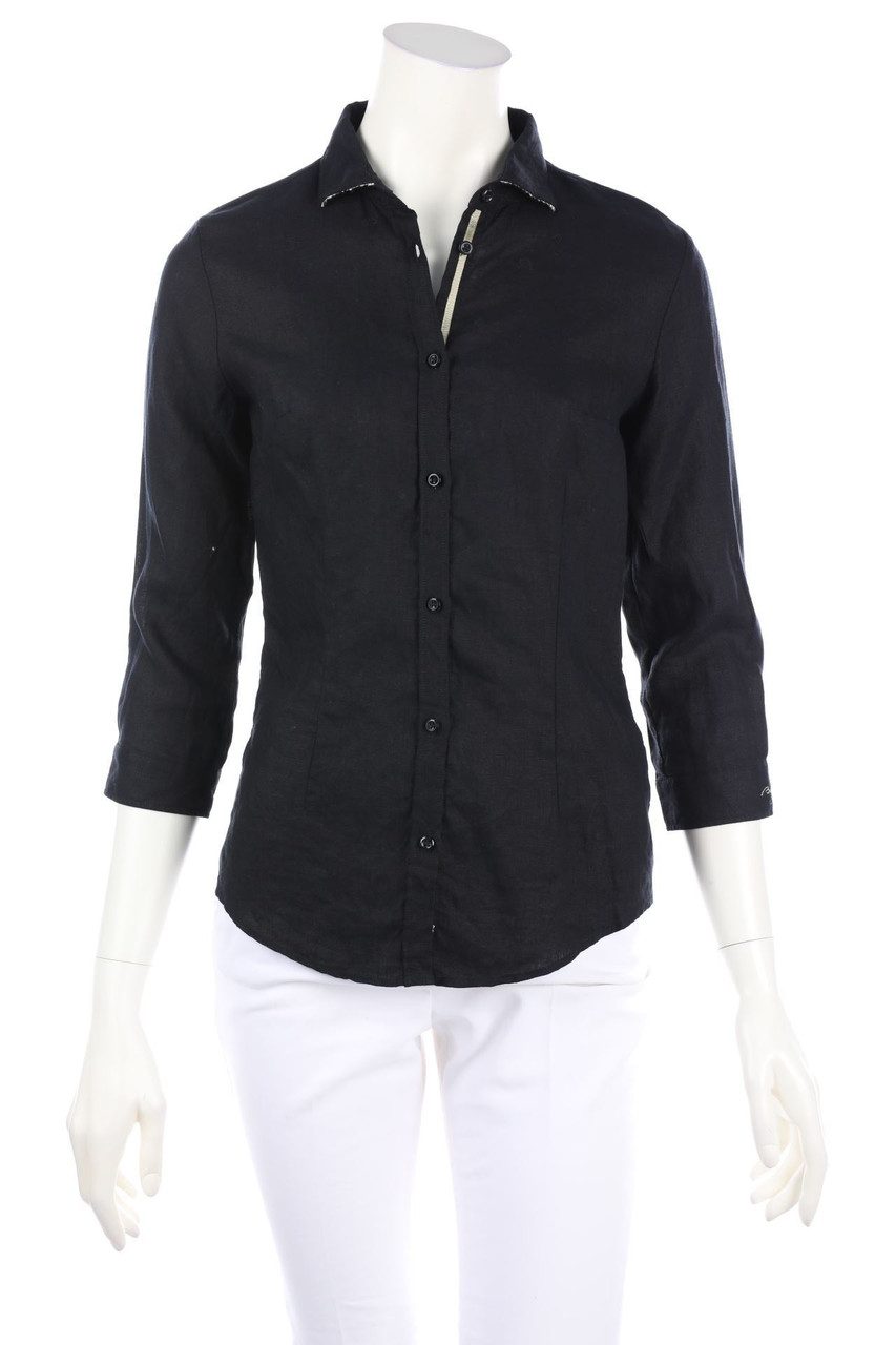 Brebis Noir - Leinenbluse mit Logo-Stickerei - D 34