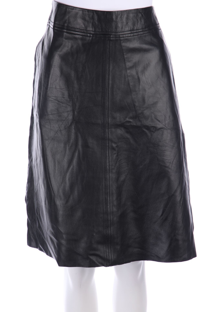 KAREN BY SIMONSEN - Leather Skirt with Zipper Closure - D 38