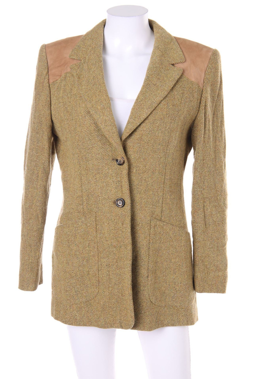 ESCADA SPORT - Vintage-Blazer aus Schurwoll-Mix mit Leder-Details - D 36