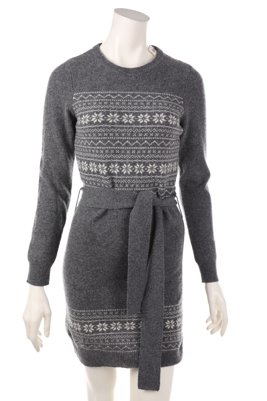 GANT - Lambswool-Norweger-Strickkleid mit Gürtel - S