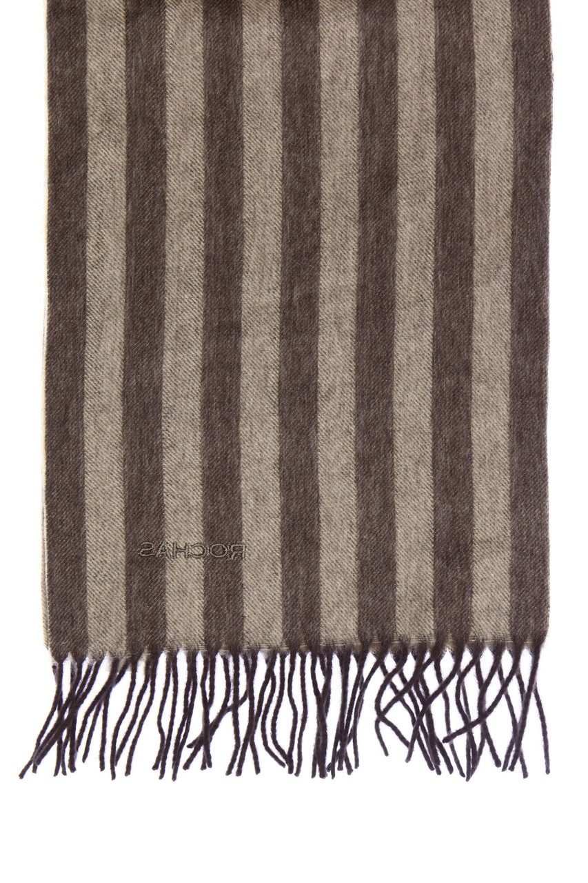 ROCHAS - Streifen-Schal aus Wolle mit Fransen - ONE SIZE