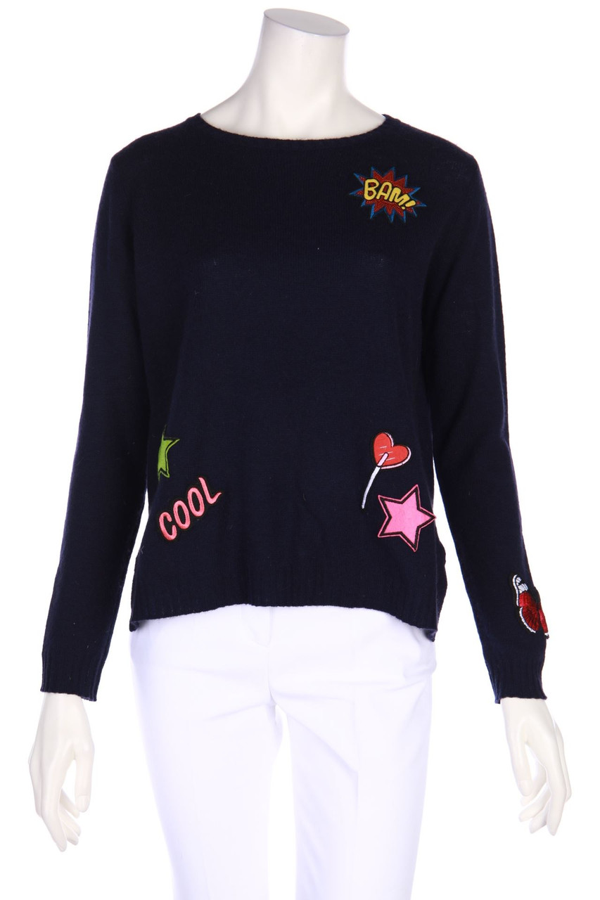 PRINCESS GOES HOLLYWOOD - Kaschmir-Blend-Pullover mit Patches - D 36