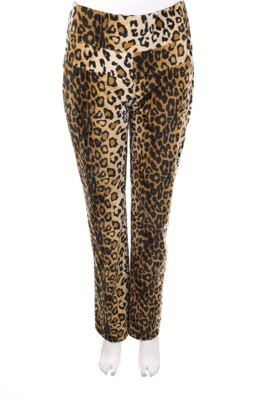 ATOS LOMBARDINI - Fake Fur-Pants with Leo Print - D 36