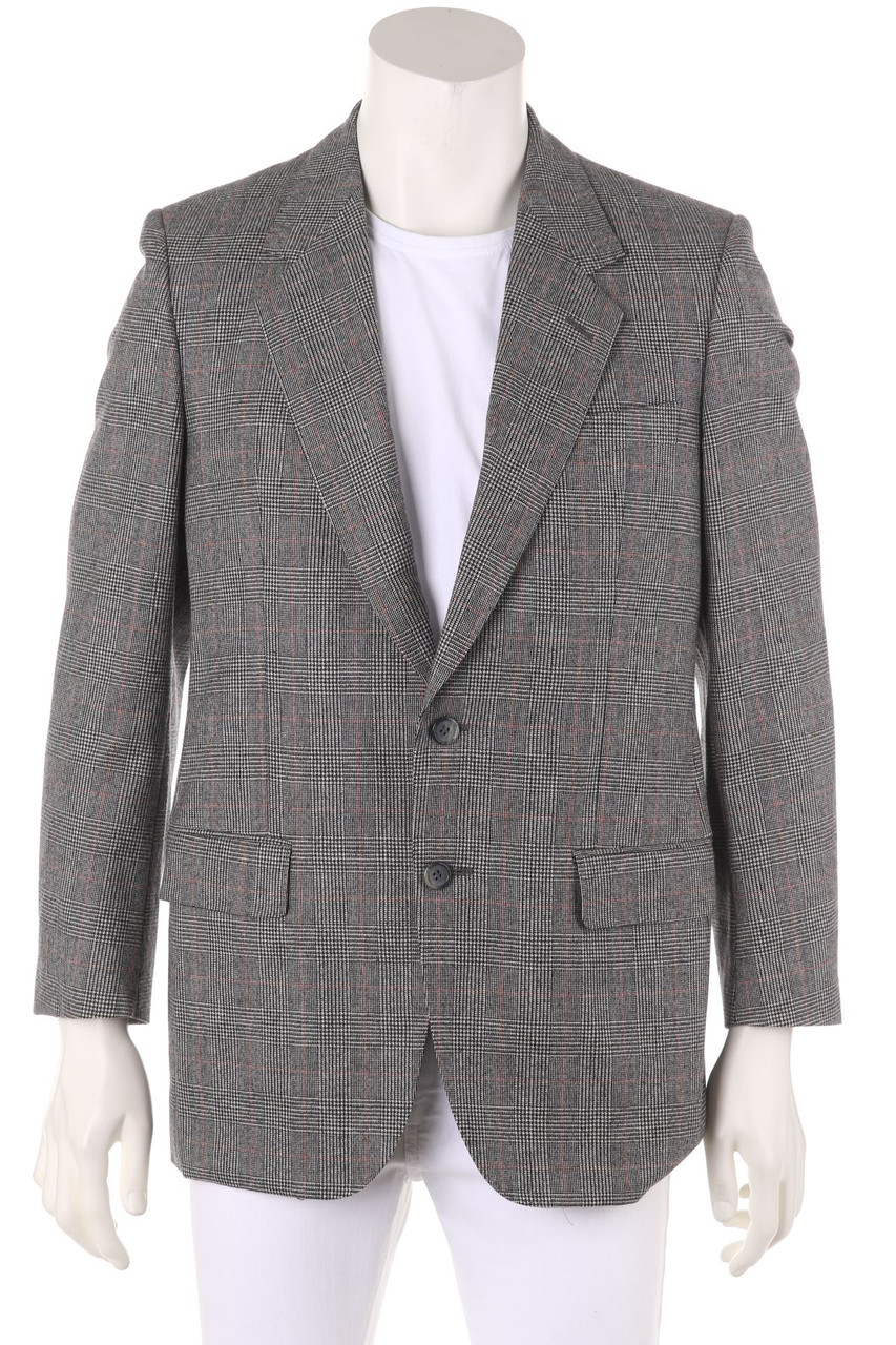 EXCELSIOR - Vintage-Sakko aus reiner Schurwolle mit Karo-Muster - S