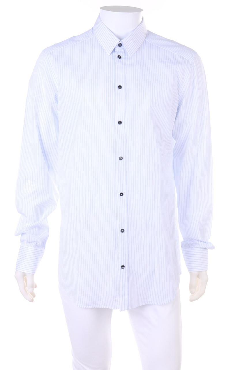 DOLCE&GABBANA - gestreiftes Hemd aus Baumwolle mit Logo-Knöpfen - 43