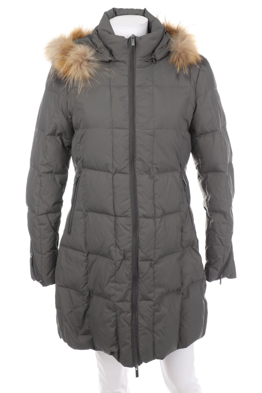 LEONARDO - Down Coat, Layer Look with Real Fur Trim - D 40