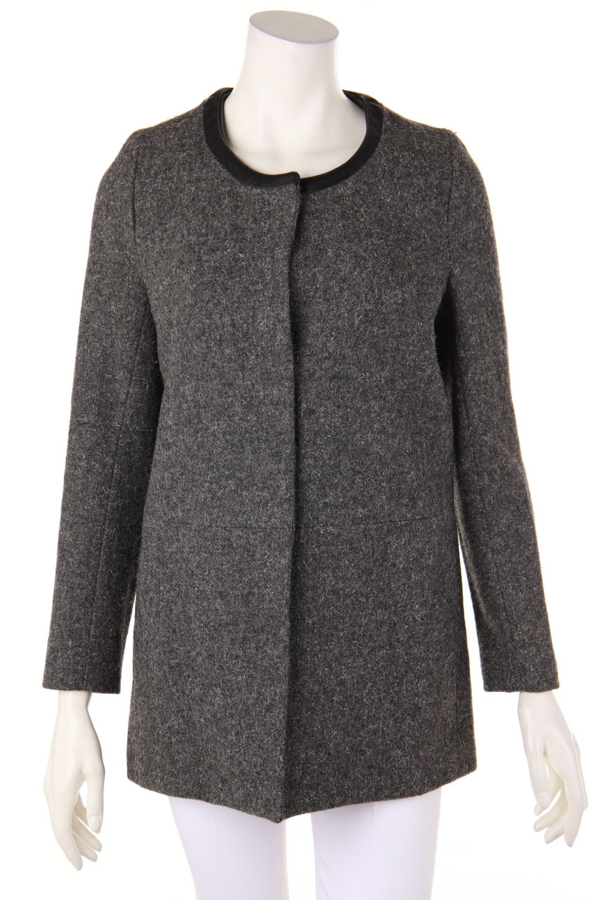 IRO - Wool Coat with Leather Details - S