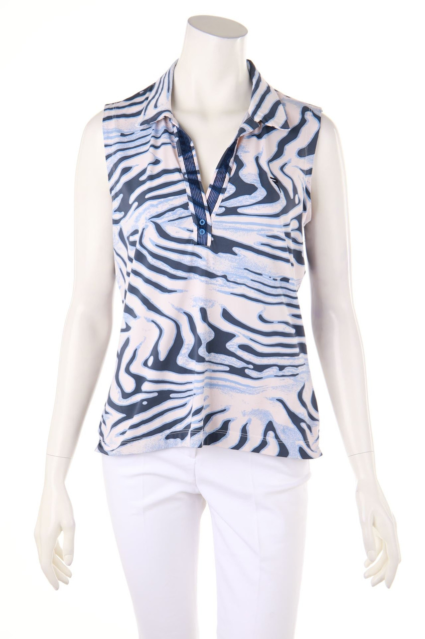 CHERVÒ - ärmelloses Polo-Shirt mit Animal-Print - D 42